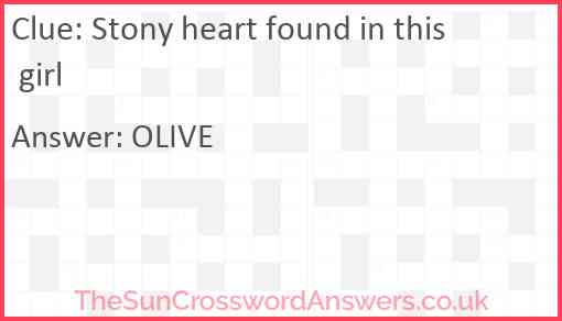 Stony heart found in this girl Answer