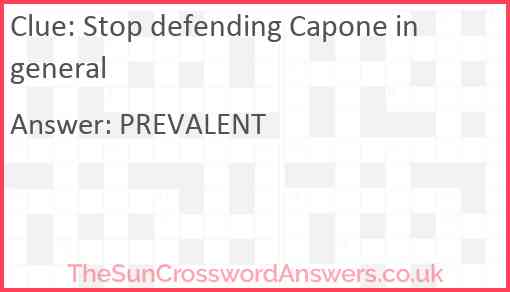 Stop defending Capone in general Answer