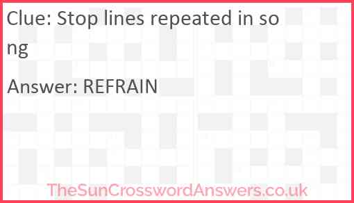 Stop lines repeated in song Answer