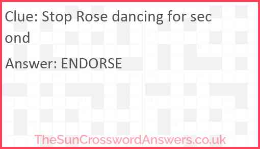 Stop Rose dancing for second Answer