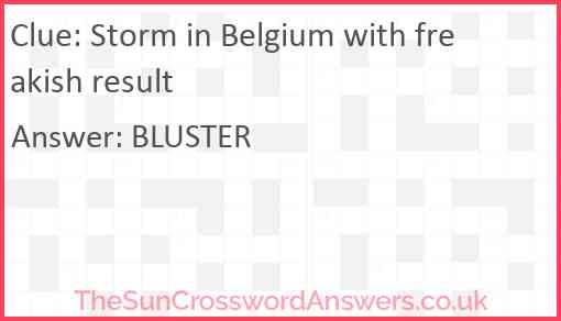 Storm in Belgium with freakish result Answer