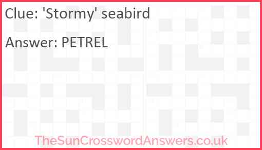 'Stormy' seabird Answer