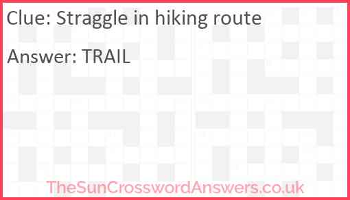 Straggle in hiking route Answer