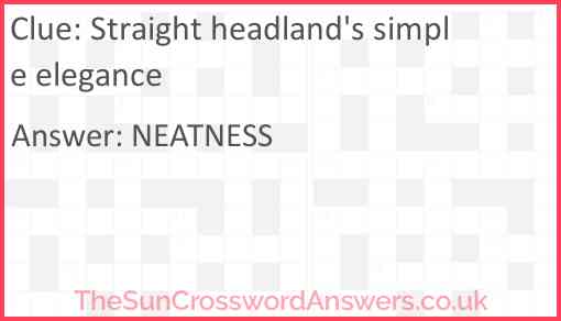 Straight headland's simple elegance Answer