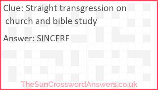 Straight transgression on church and bible study Answer