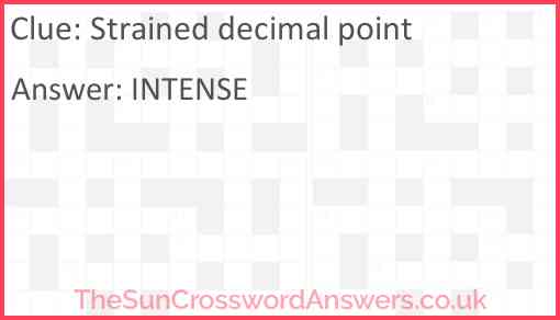 Strained decimal point Answer
