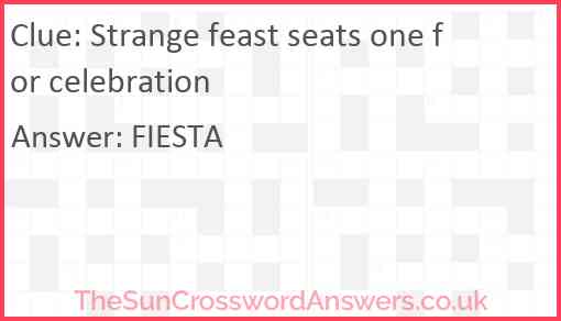 Strange feast seats one for celebration Answer