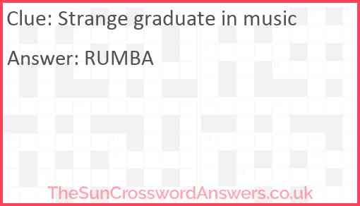 Strange graduate in music Answer