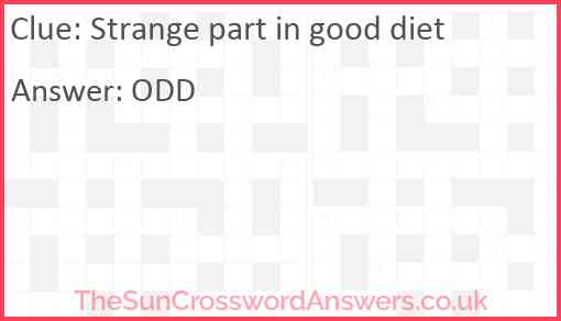 Strange part in good diet Answer