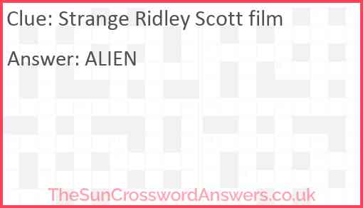 Strange Ridley Scott film Answer