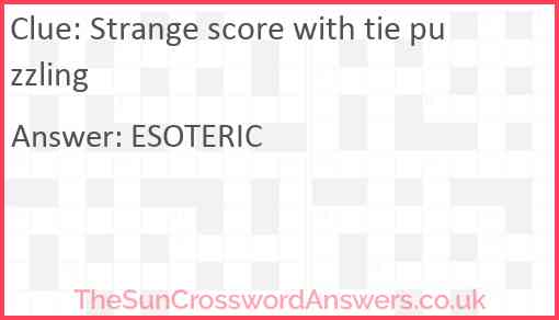 Strange score with tie puzzling Answer