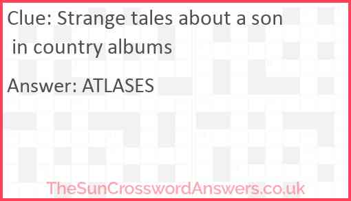Strange tales about a son in country albums Answer