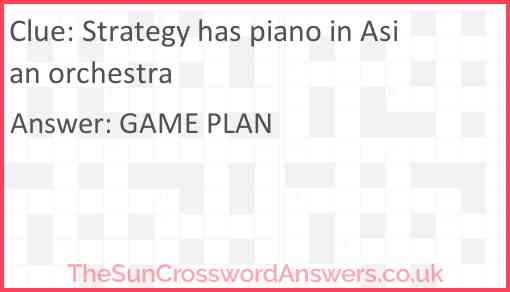 Strategy has piano in Asian orchestra Answer