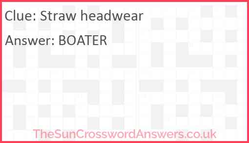 Straw headwear Answer