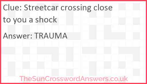 Streetcar crossing close to you a shock Answer