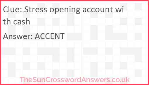 Stress opening account with cash Answer