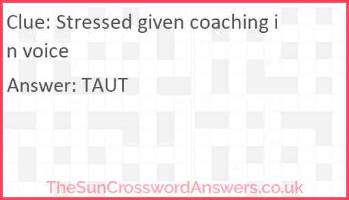 Stressed given coaching in voice Answer