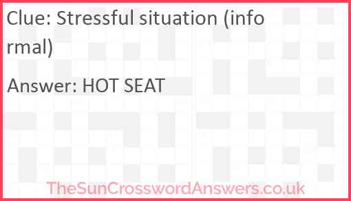 Stressful situation (informal) Answer