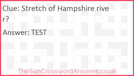Stretch of Hampshire river? Answer