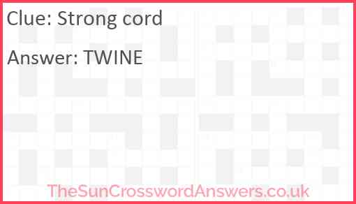 Strong cord Answer