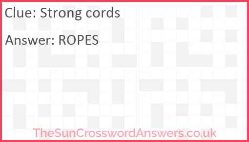 Strong cords Answer