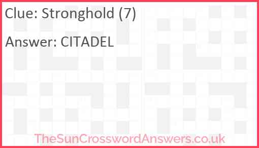 Stronghold (7) Answer