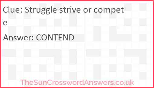 Struggle strive or compete Answer