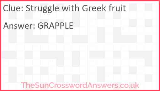 Struggle with Greek fruit Answer