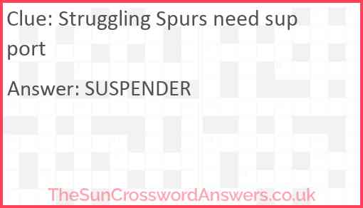 Struggling Spurs need support Answer