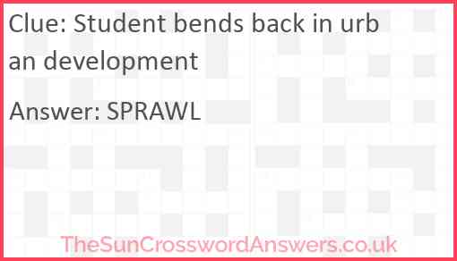Student bends back in urban development Answer