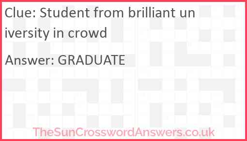 Student from brilliant university in crowd Answer