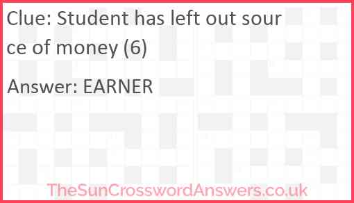 Student has left out source of money (6) Answer