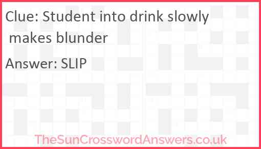 Student into drink slowly makes blunder Answer