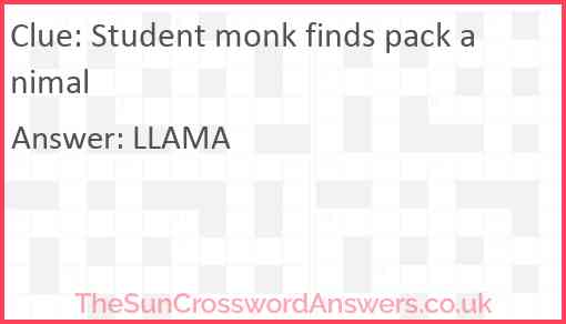 Student monk finds pack animal Answer