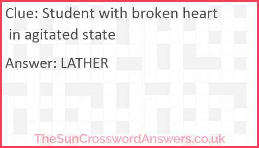 Student with broken heart in agitated state Answer