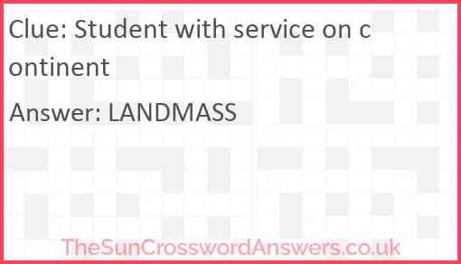 Student with service on continent Answer