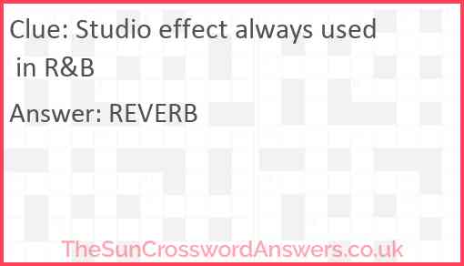 Studio effect always used in R&B Answer