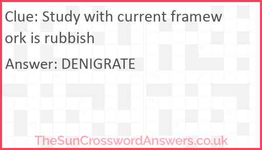 Study with current framework is rubbish Answer