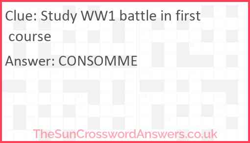 Study WW1 battle in first course Answer