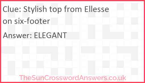 Stylish top from Ellesse on six-footer Answer