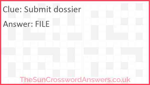 Submit dossier Answer