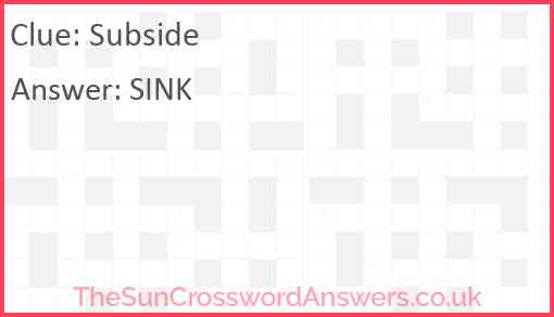 Subside Answer