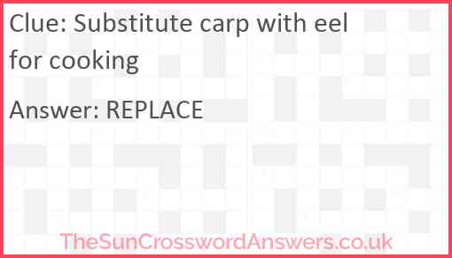 Substitute carp with eel for cooking Answer