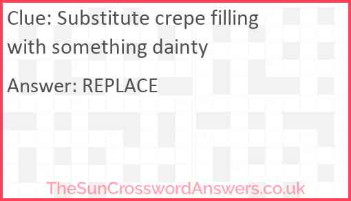 Substitute crepe filling with something dainty Answer