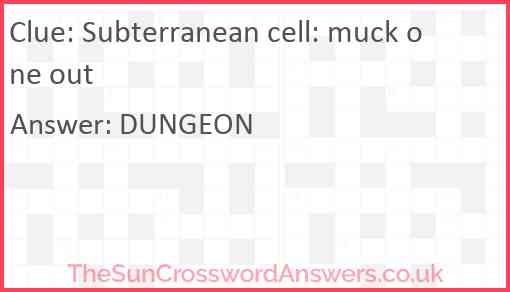 Subterranean cell: muck one out Answer