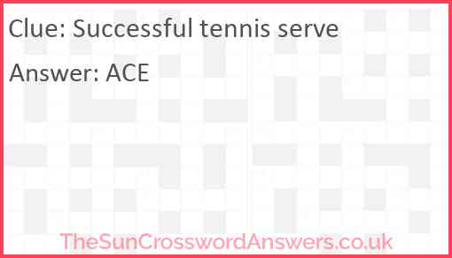 Successful tennis serve Answer