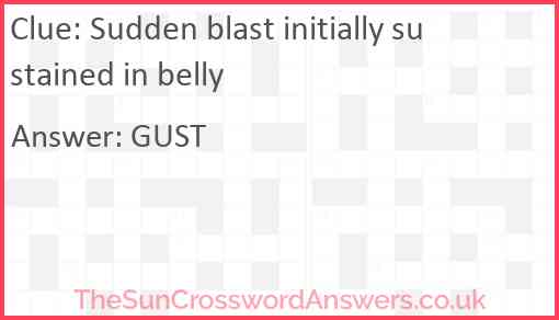 Sudden blast initially sustained in belly Answer