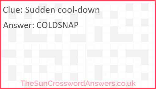 Sudden cool-down Answer