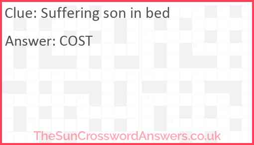 Suffering son in bed Answer
