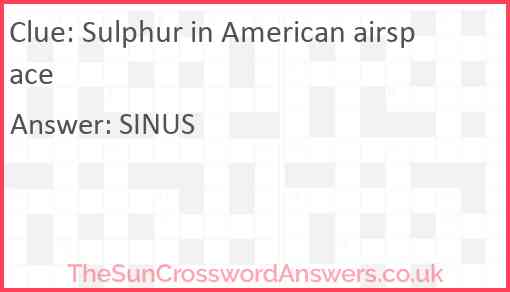 Sulphur in American airspace Answer